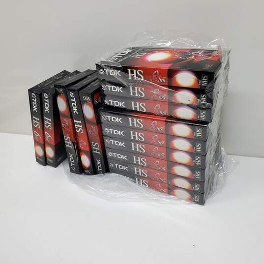 x14 VTG. Assorted Lot Sealed Untested* TDK HS 6 & 8 Hours VHS Tapes image number 1