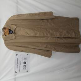Men's VTG Burberry Khaki Tan Overcoat & Lining Size 52 L w/ COA