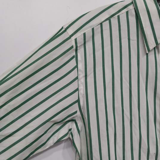 Lauren Ralph Lauren Green Striped Button Up Shirt Women's Size 4 image number 5