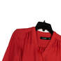 Womens Red Regular Fit 3/4 Balloon Sleeve V-Neck Blouse Top Size SP image number 3