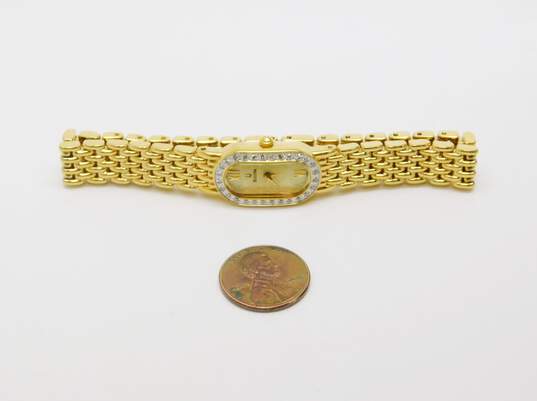 Women's Bulova 0.25 CTTW Diamond Bezel Gold Tone Watch image number 4
