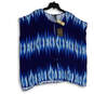 NWT Womens Blue Tie Dye Sleeveless Pullover Kaftan Blouse Top Size Small image number 1