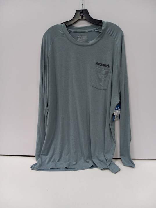 Huk Men's Blue Archrock. Long Sleeve Shirt Size XXXL NWT image number 1