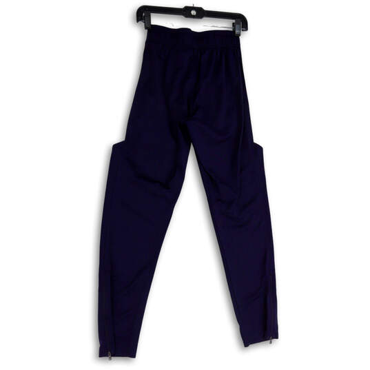 Womens Blue White Regular Fit Straight Leg Activewear Track Pants Size S image number 2