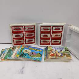 Vintage Disney Records Take A Tape Along Audio Cassettes & Books Kit In Case