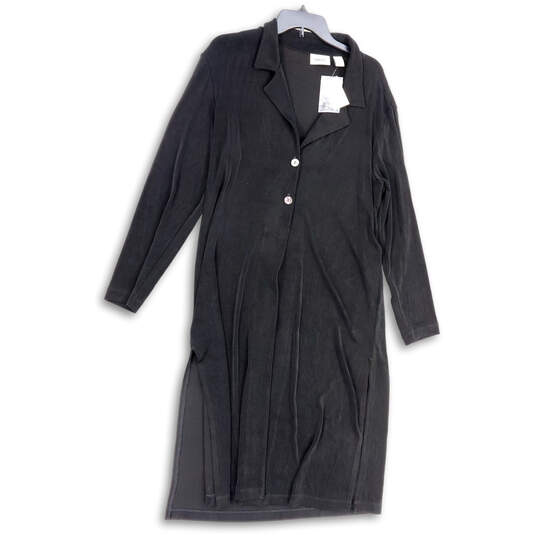NWT Womens Black Travelers Stretch Long Sleeve Button Front Jacket Size 2 image number 1