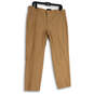 Womens Tan Flat Front Slash Pockets Straight Leg Dress Pants Size 8 image number 1
