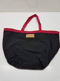 Kate Spade Black Nylon Travel Tote Bag Pink Stripe