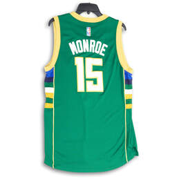 Mens Green Gold Milwaukee Bucks Greg Monroe #15 Basketball Jersey Size L alternative image