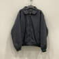 Mens Black Long Sleeve Collared Side Pockets Full-Zip Bomber Jacket Sz XXL image number 1
