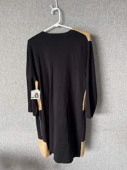 Womens Black Khaki Knit Open Front Long Cardigan Sweater Size L T-0488838-F alternative image