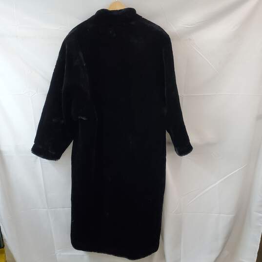 Long Black Faux Fur Coat Size Medium image number 2