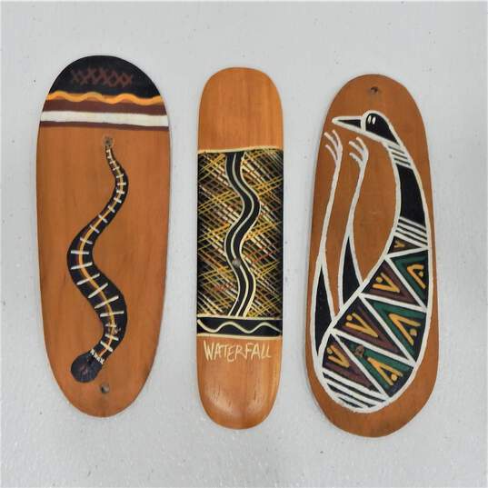 Australian Aboriginal Boomerang Lot of 3 Art Souvenir Hand Painted image number 1