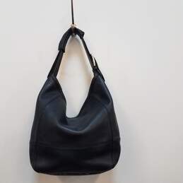 Cole Haan Black Pebbled Leather Bucket Hobo Shoulder Tote Bag