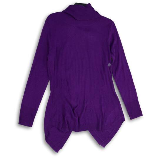 NWT New York & Company Womens Purple Knitted Turtleneck Pullover Sweater Size M image number 2