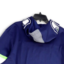 Mens Blue Long Sleeve Pockets Seattle Seahawks Pullover Hoodie Size 2XL alternative image