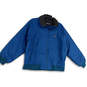 Womens Blue Collared Pockets Long Sleeve Full-Zip Bomber Jacket Size Medium image number 1