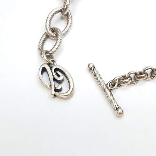 Sterling Silver Asst Faceted Gemstone Link 9in Toggle Bracelet 26.8g image number 5