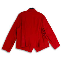 Womens Red Notch Lapel Pockets Single Breasted Two Button Blazer Sz 22/24W alternative image