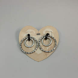 Designer Brighton Silver-Tone Double Ring Round Shape Hoop Earrings w/ Box alternative image