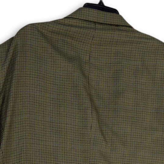 Mens Green Notch Lapel Long Sleeve Flap Pockets Two Button Blazer Size 48R image number 4