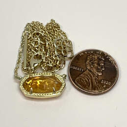 Designer Kendra Scott Elisa Gold-Tone Citrine Quartz Stone Pendant Necklace alternative image