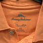 Mens Orange Short Sleeve Spread Collar Pullover Polo Shirt Size L image number 3