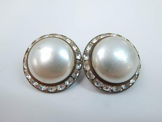 VNTG Faux Pearl & Icy Aurora Borealis Clip-On Earrings Necklaces & Shoe Clips image number 6