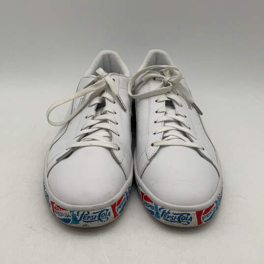 Mens Basket X Pepsi II 368463 02 White Lace Up Low Top Sneaker Shoes Sz 12 image number 2