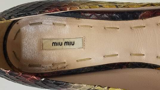 Miu Miu Snake Multicolor Platform Heels Size US 6.5 EU 37.5 (AUTHENTICATED) image number 8