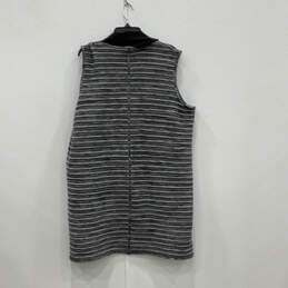 Womens Black Gray Striped Sleeveless Open Front Cardigan Sweater Size XL alternative image