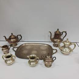 8pc Vintage Silver-Plated Tea Serving Set