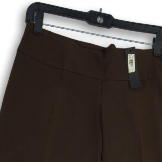 NWT The Limited Womens Brown Flat Front Side Zip Wide Leg Cropped Pants Size 4 image number 3