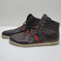 Mens Gucci 'Guccisima' GG High Top Leather Sneakers Size 15.5 AUTHENTICATED