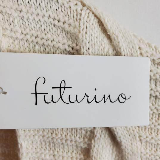 Futurino Women Ivory Cable Knit Cardigan S NWT image number 4