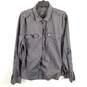 Armani Exchange Men Grey Striped Snap Up Shirt XL image number 1