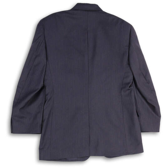 Mens Blue Notch Lapel Flap Pockets Long Sleeve Two Button Blazer Size 40R image number 2