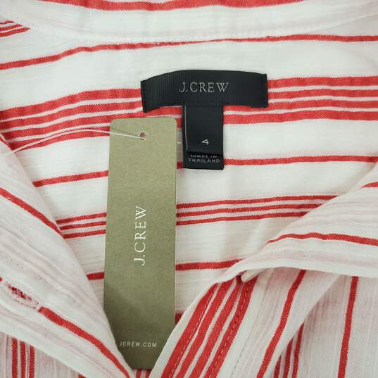 NWT J. Crew WM's Red & White Peppermint Long Sleeve Shirt Size 4 image number 3