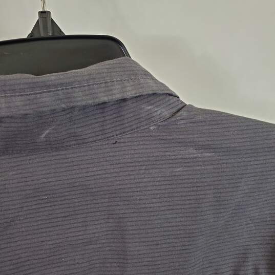 Armani Exchange Men Grey Striped Snap Up Shirt XL image number 4