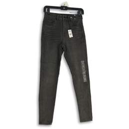 NWT Womens Gray Denim Medium Wash 5-Pocket Design Skinny Leg Jeans Size 0R