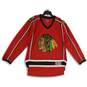NHL Mens Red V-Neck Long Sleeve Chicago Blackhawks Hockey Jersey Size M image number 1