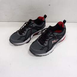 Men's Gray, Black, Red & White Fila Shoes Size 8