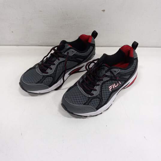 Men's Gray, Black, Red & White Fila Shoes Size 8 image number 1