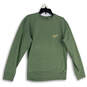 Mens Green Crew Neck Long Sleeve Ribbed Hem Pullover Sweatshirt Size Small image number 1