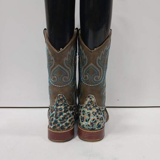 Roper USA Youth Blue Western Boots Sz 3 image number 3