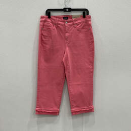NWT Womens Marilyn Pink Pockets Straight Leg Cropped Jeans Size 10