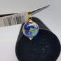 18k Gold Multi Gemstone Inlay Globe Pendant 3.3g w/TAg image number 2
