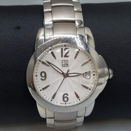 ESQ Swiss E5385 36mm All Stainless Steel Analog Date Watch 132.0g