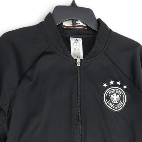 Mens Black Deutscher Long Sleeve Welt Pocket Full-Zip Track Jacket Size XL image number 3