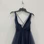 NWT Womens Blue Sleeveless V-Neck Midi Fit & Flare Dress Size Small image number 3